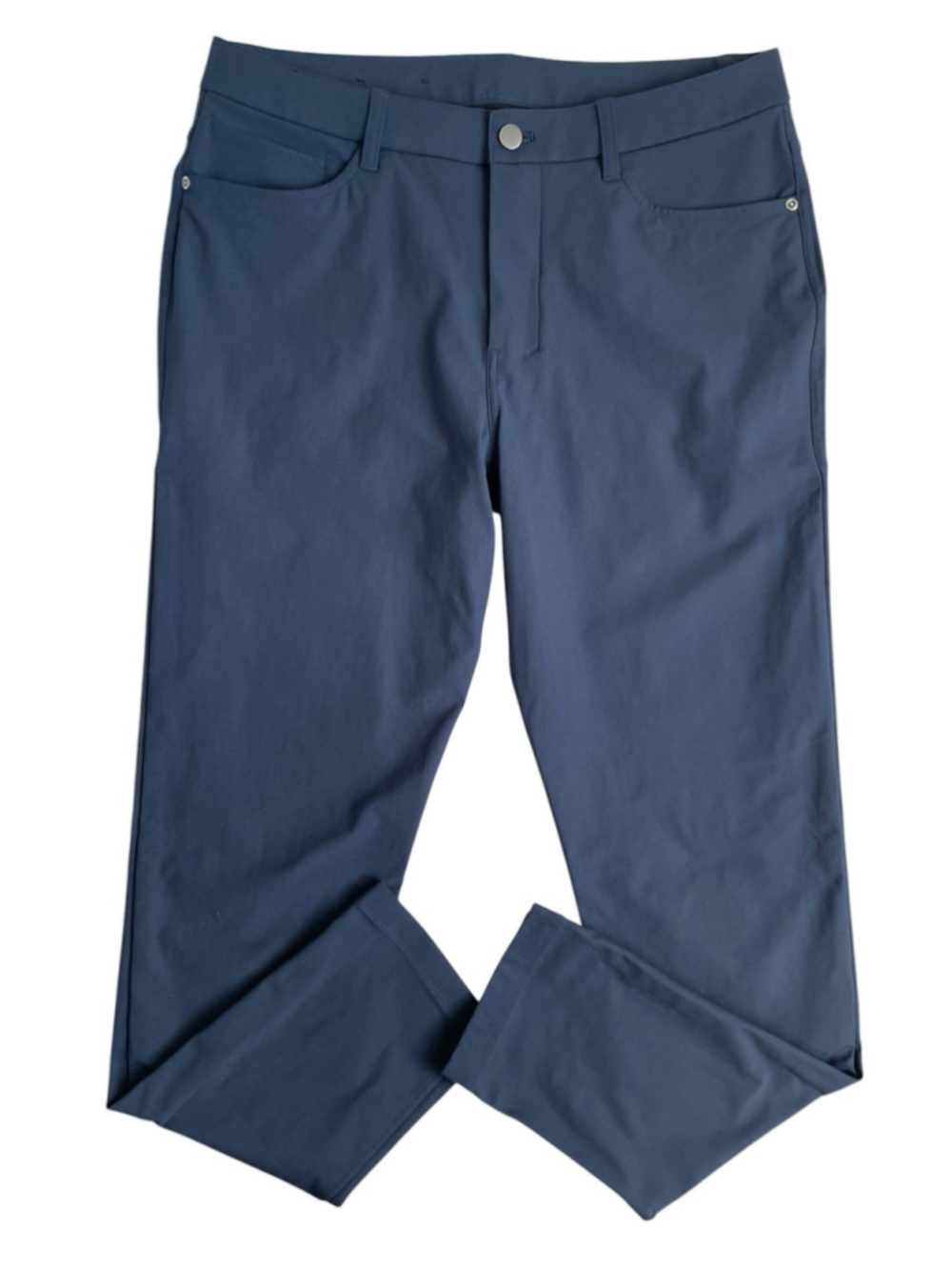 Lululemon ABC Slim Fit 5 Pocket Pant Mens 32X32 Navy Blue Warpstreme MINT